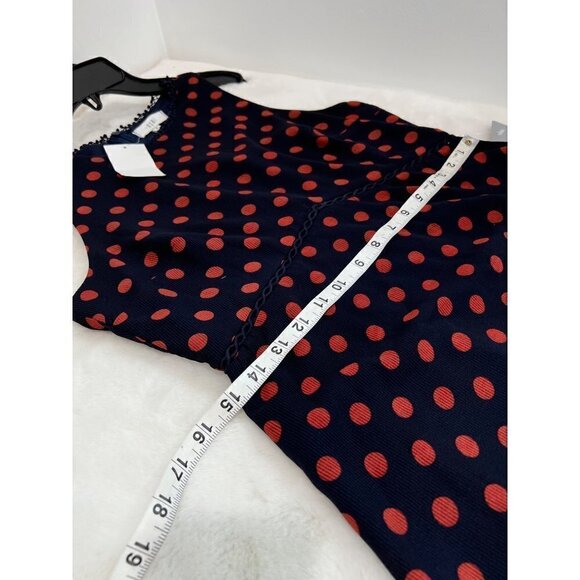 NWTD NSR Size M Polka Dot Print Sleeveless Ruffle Maxi Dress Navy Rust - Picture 9 of 15